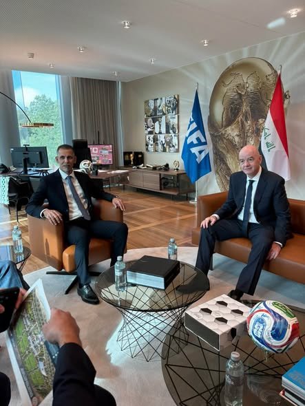 إنفانتينو يستقبل رئيس الاتحاد العراقي ويبحث خارطة طريق لتطوير الكرة العراقية